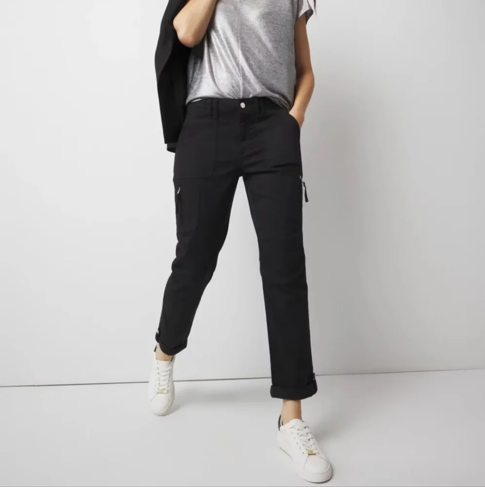 White House Black Market Pret-A-Pedi Straight Cropped Pants Black 2 - Picture 1 of 9